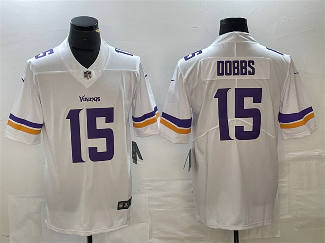 Men's Minnesota Vikings #15 Josh Dobbs Purple Vapor Untouchable Limited Stitched Jersey Men's Minnesota Vikings #15 Josh Dobbs Purple Vapor Untouchable Limited Stitched Jersey